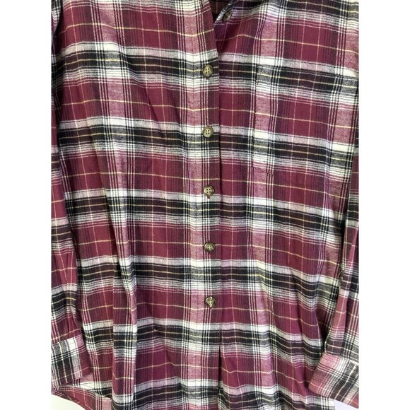 Deadstock Vintage 90s Rainbow Plaid Flannel Button Shirt Western - Picture 4 of 7
